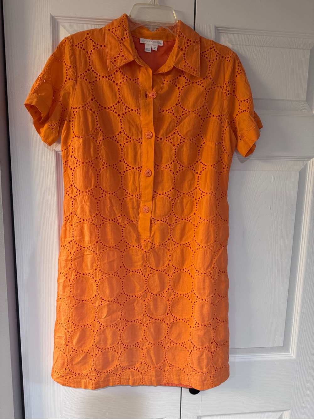 Women's Orange Collared Top
